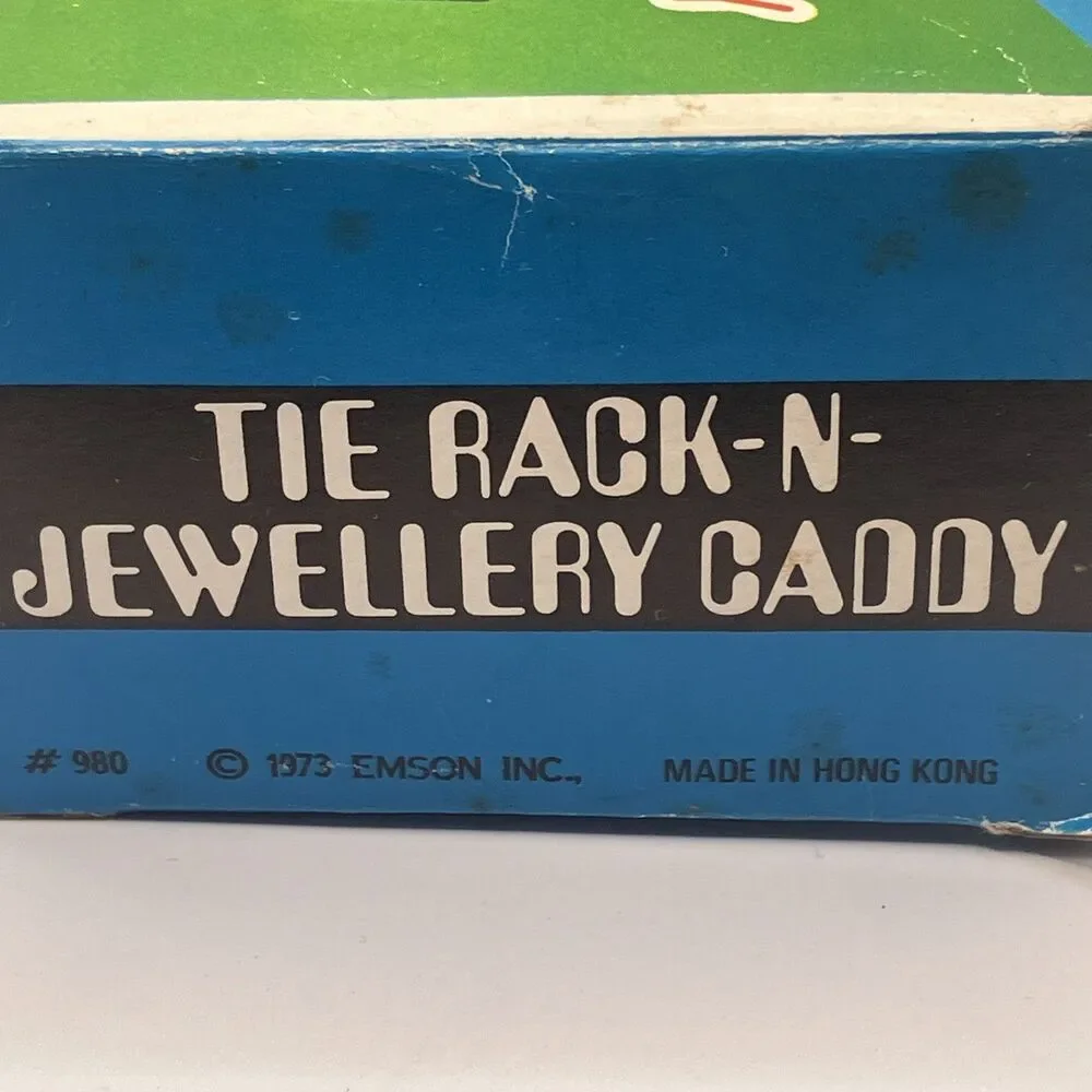 VINTAGE TIE RACK- N - JEWELLERY CADDY 1973 Emson Inc Gold Trojan Style Horse NOS